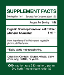 KingHealth Soursop drops pour illustrates precise ml measurements for dosing flexibility.