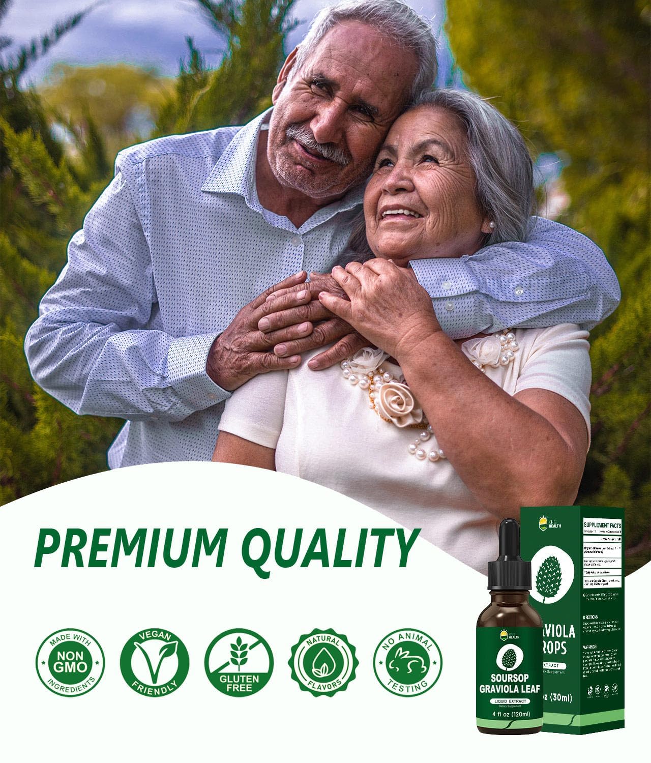 KingHealth Soursop organic label highlights vegan, non-GMO formulation.