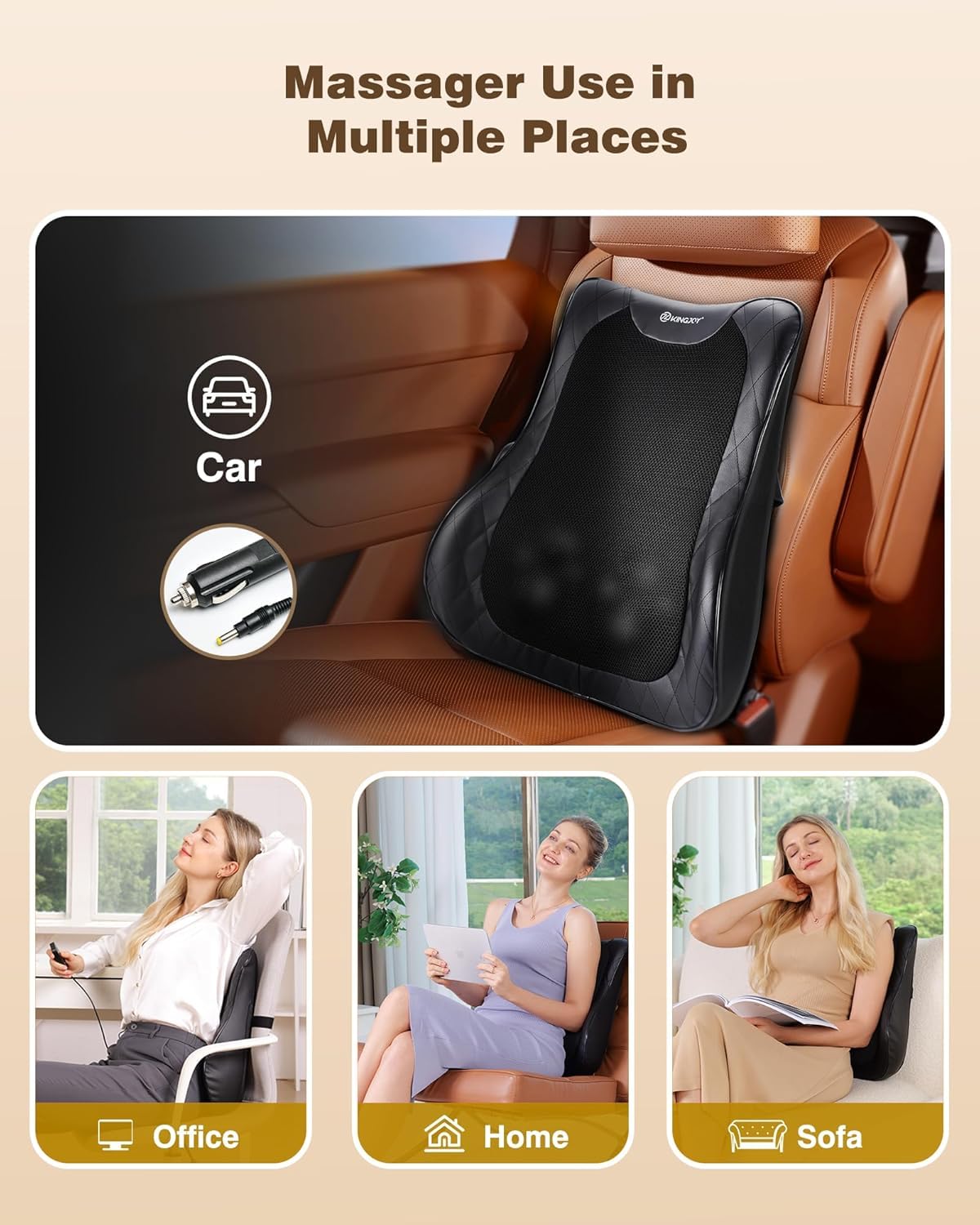 KINGJOY ergonomic design hugs your back for better posture.
