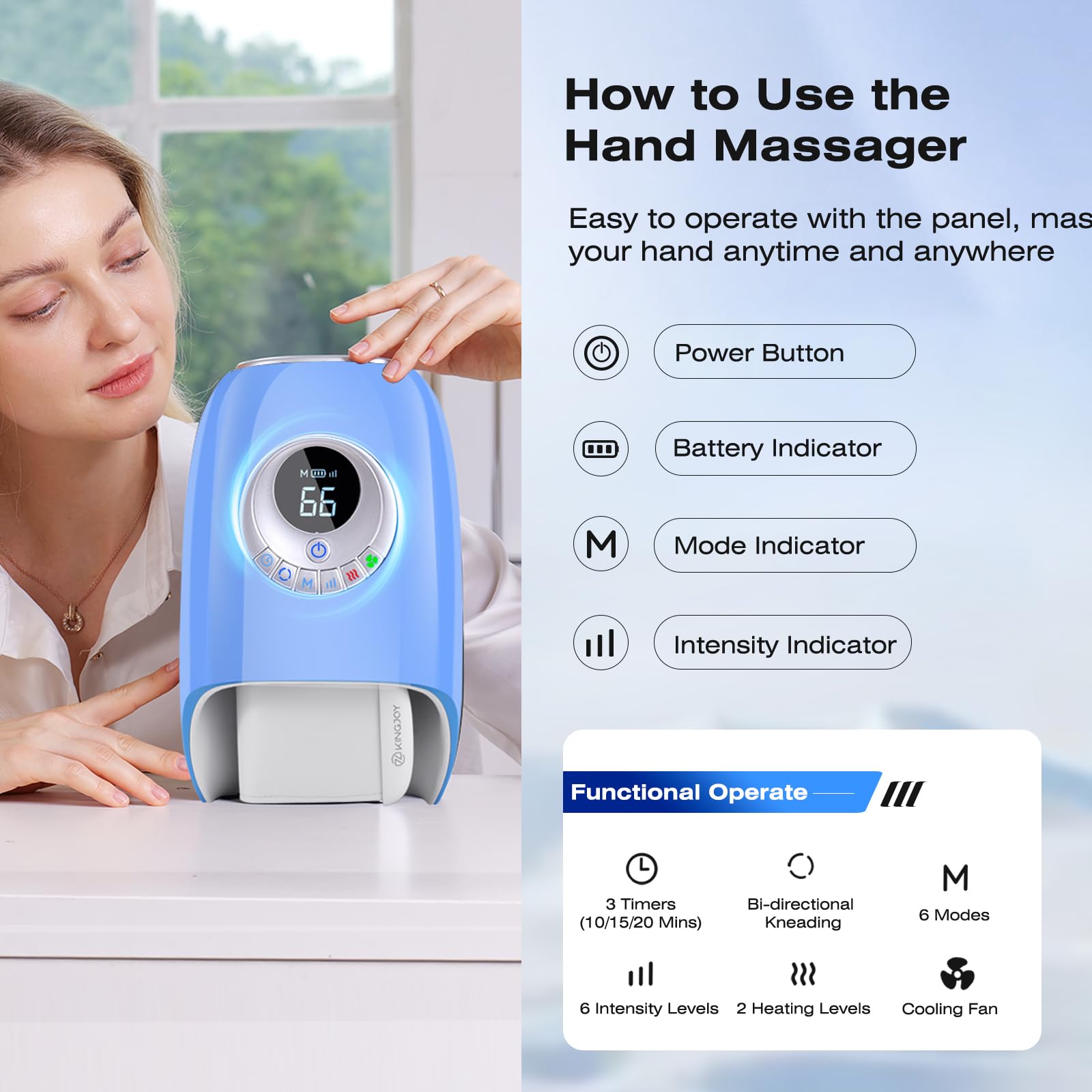 Kingjoy built-in fan keeps hands dry during longer sessions.
