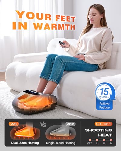 KINGJOY dual zone heat applied to soles and tops of feet