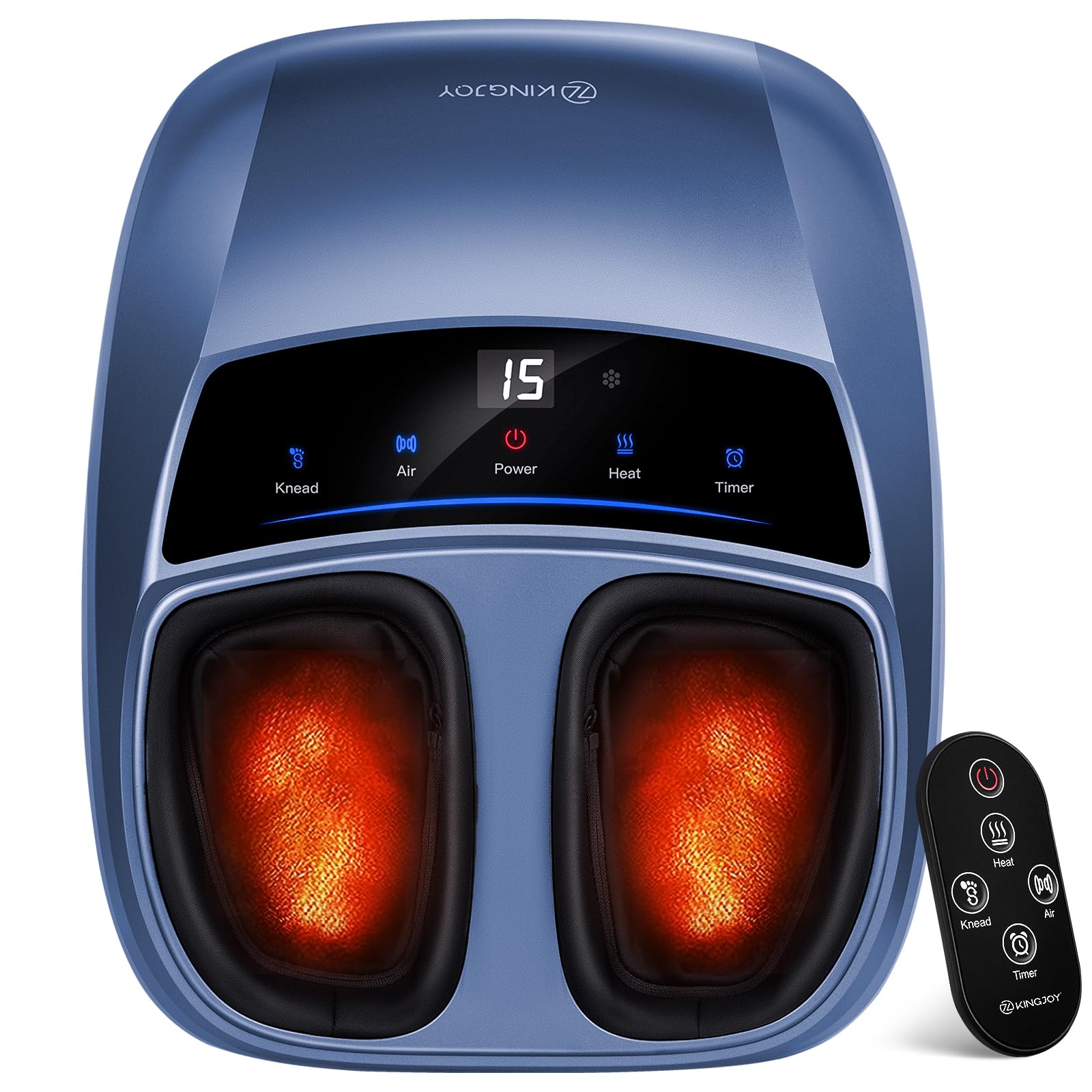 KINGJOY Foot Massager with Heat front view for deep kneading comfort.