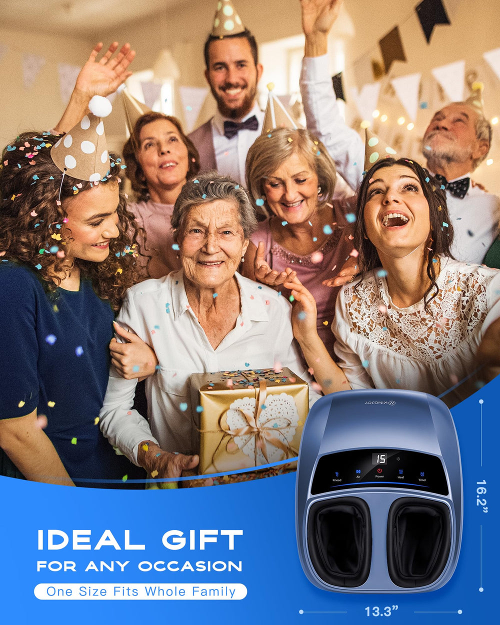 KINGJOY Foot Massager with Heat gift ready presentation.