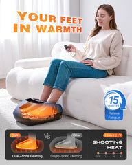 KINGJOY Foot Massager with Heat remote and display for easy control.