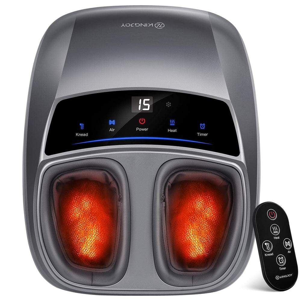 KINGJOY foot massager top view showing dual zone heat for both feet