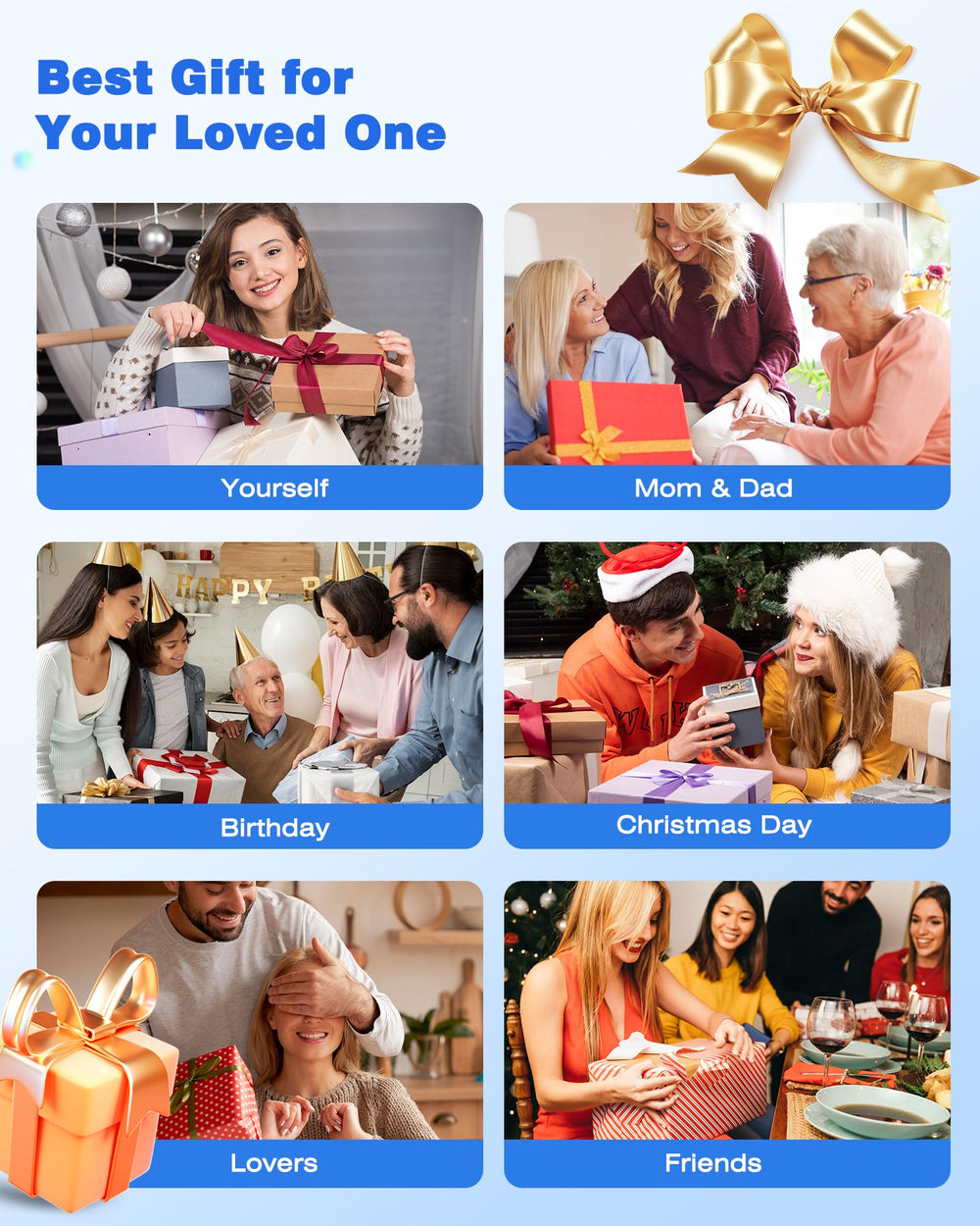 KINGJOY gift-ready massager with 1-year warranty for loved ones.