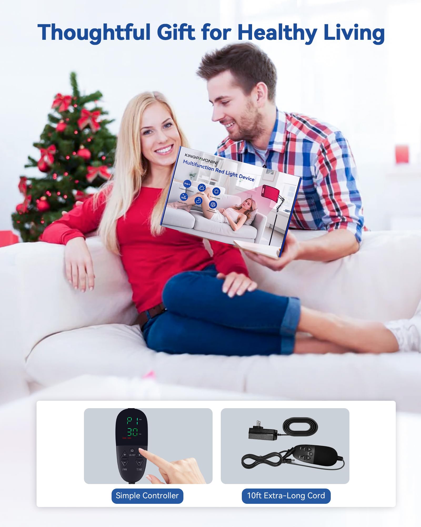 KingPavonini 9.8 ft cord and simple controller simplify placement.