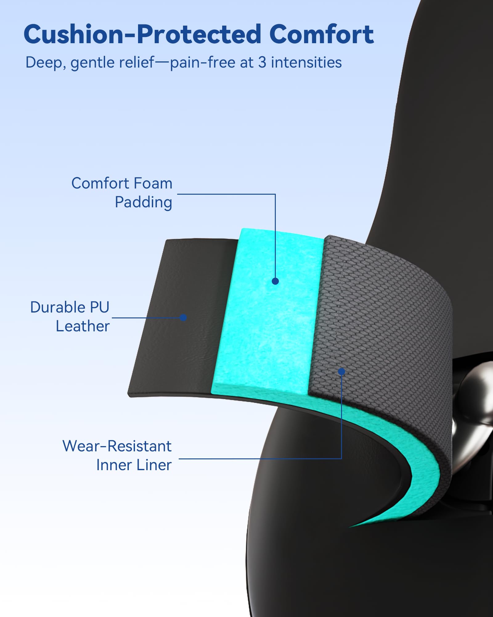 KingPavonini back massager offers three zones and three intensities for customized care