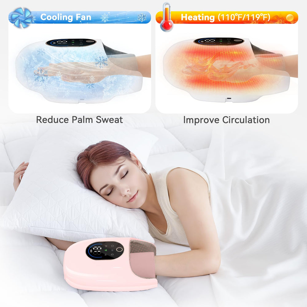 KingPavonini Hand Massager bi-directional rollers target palm points for deeper relief.