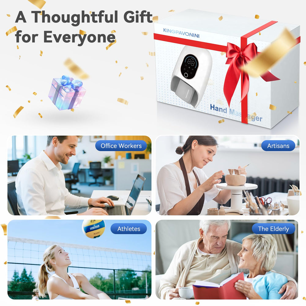 KingPavonini Hand Massager cordless battery delivers weeks of use between charges.
