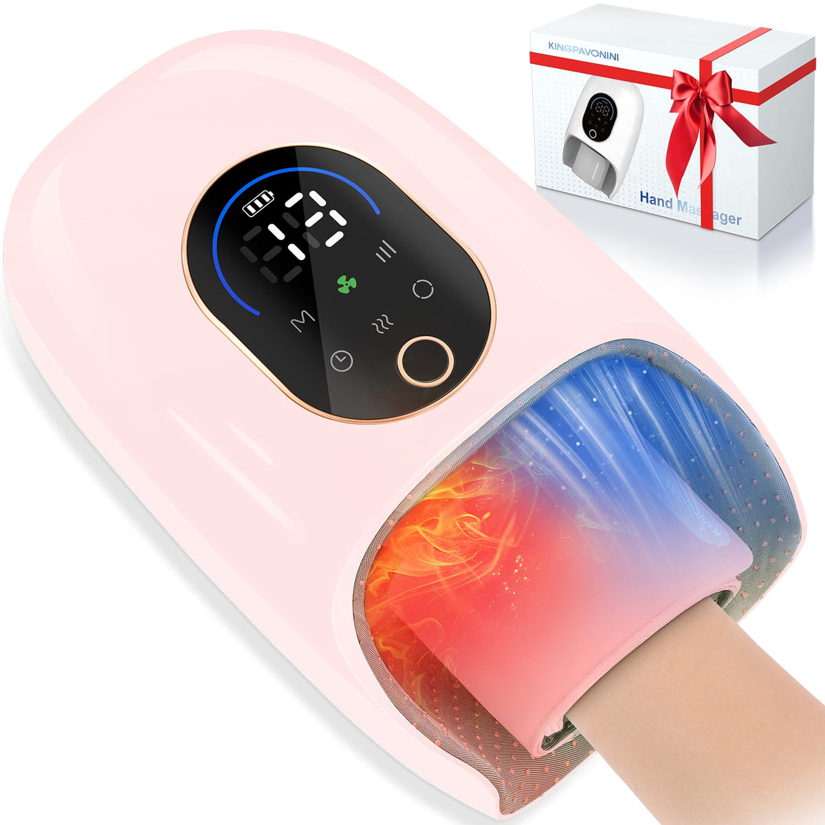KingPavonini Hand Massager front view for cordless, on-the-go relief.