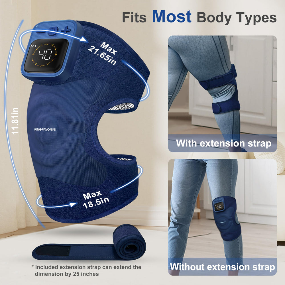 KingPavonini knee massager supports 3-in-1 use for knees, shoulders, and elbows.