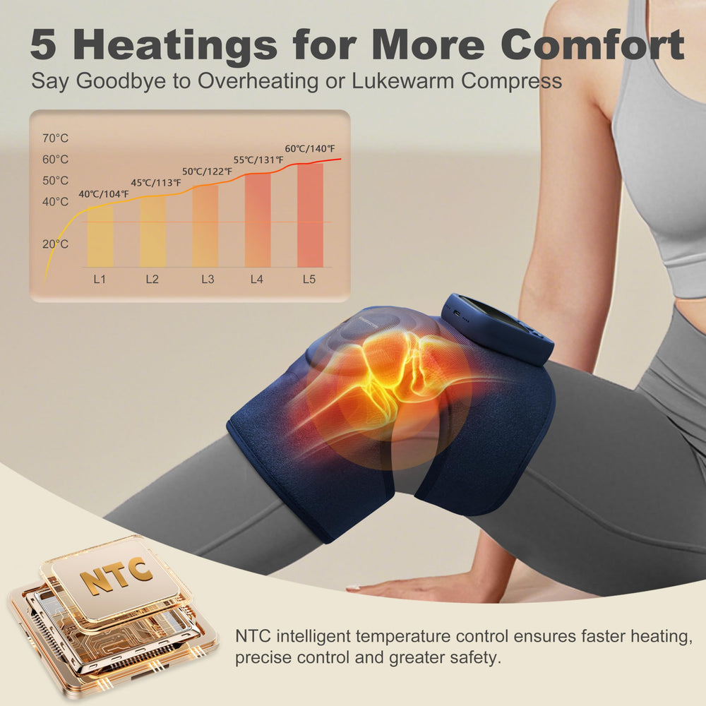 KingPavonini knee massager 4000mAh battery enables cordless use