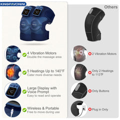 KingPavonini knee massager runs cordless on a high-capacity battery.