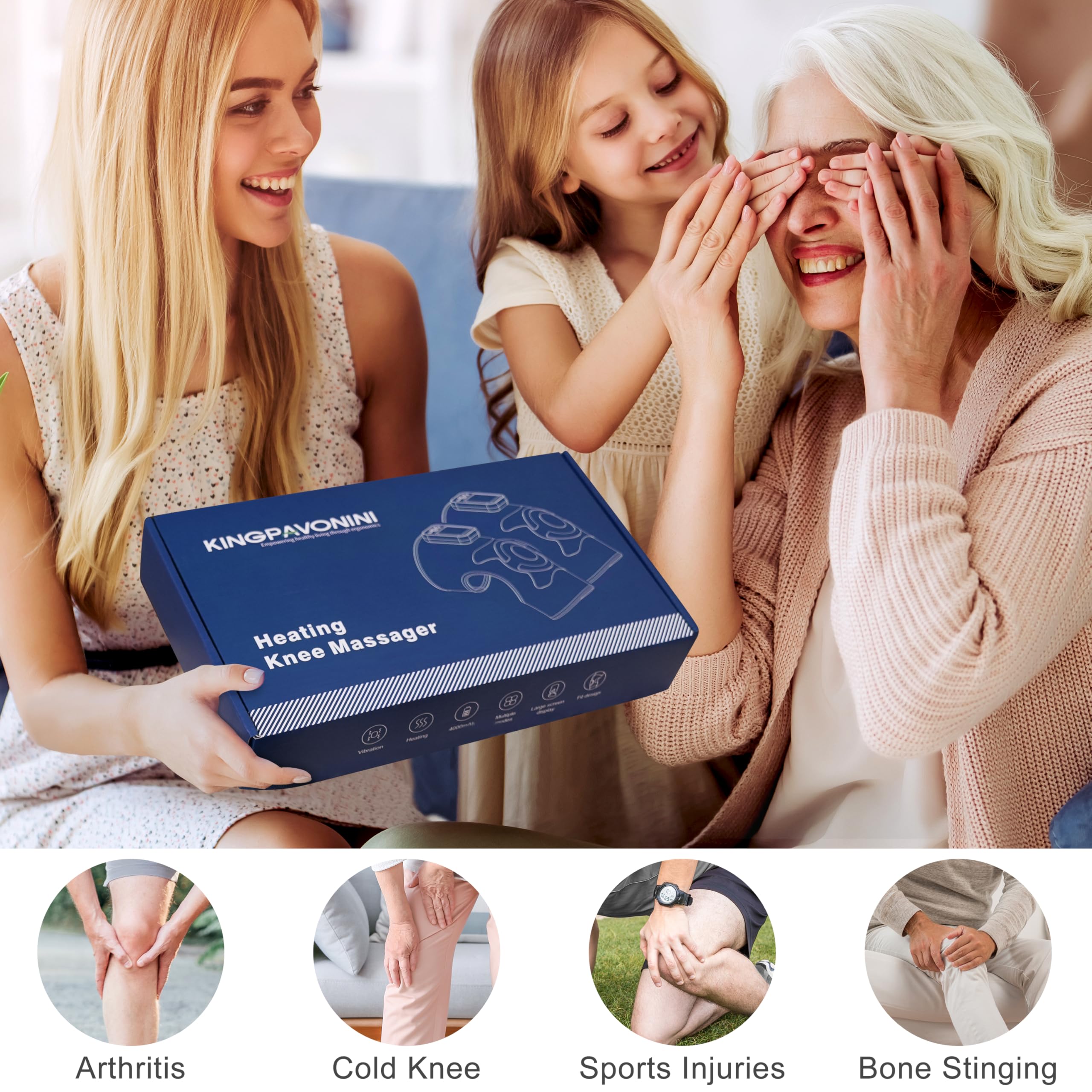 KingPavonini knee massager arrives in a gift-ready box for gifting.