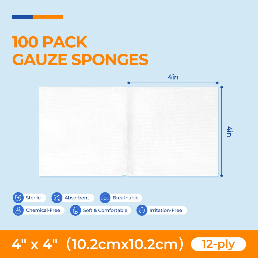 Kingstar 100-pack gauze pads neatly packaged to prevent contamination and ease first aid