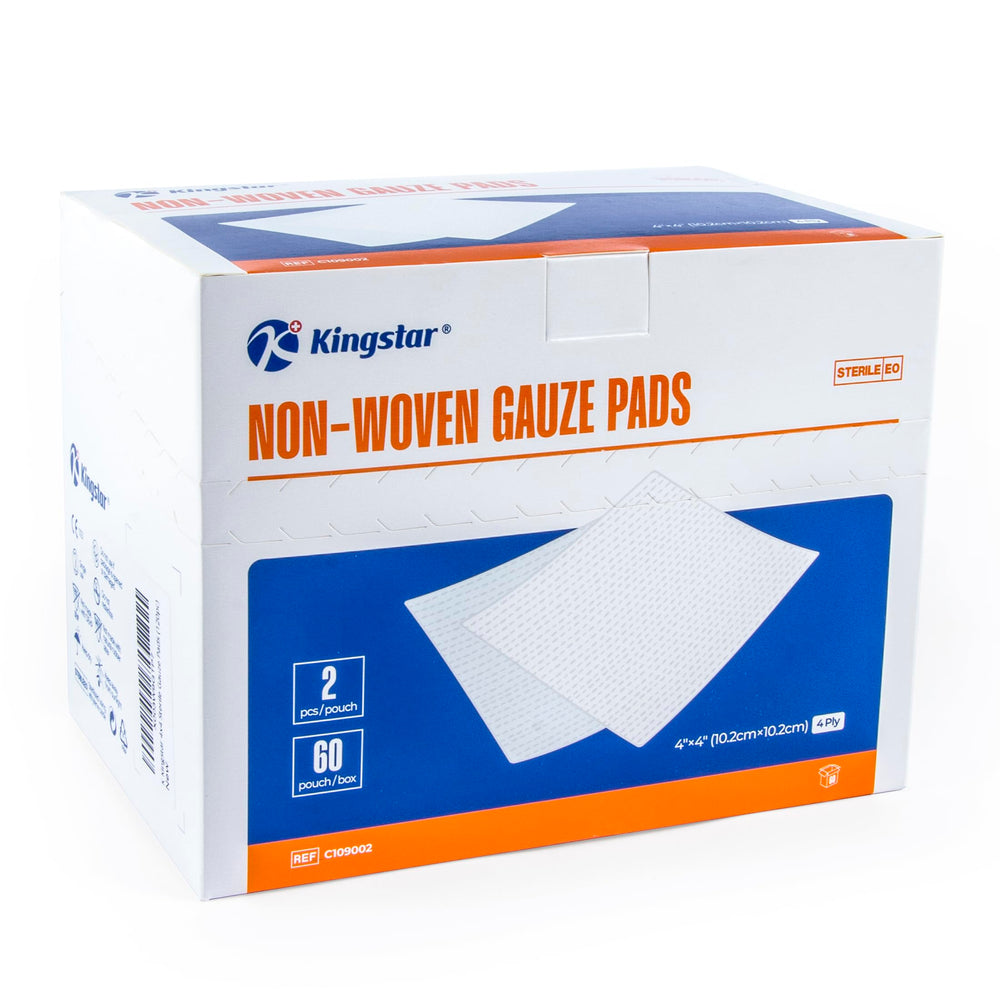 Kingstar gasa no tejida esteril 4x4, suave y absorbente para heridas pequeñas.