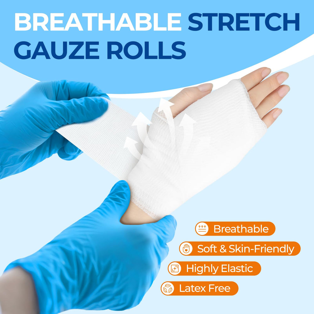Kingstar latex-free gauze roll, 6in, minimizes skin irritation during dressing.