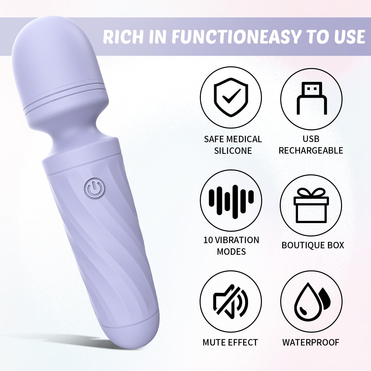KINGWAND massager delivers ultra-quiet operation for discreet sessions.