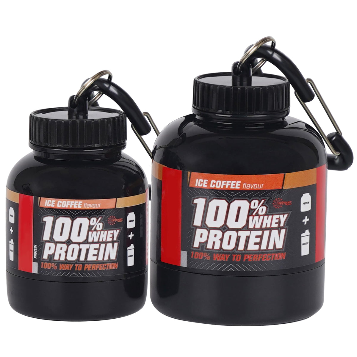 Kinoy protein powder funnel keychain clip keeps supplements handy on the go