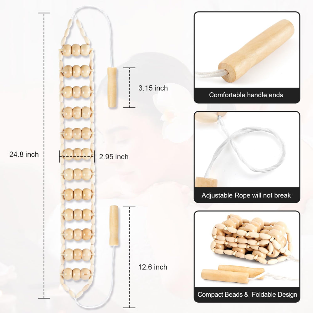 KintKita wood beads massage tool natural wood beads for smooth rolling