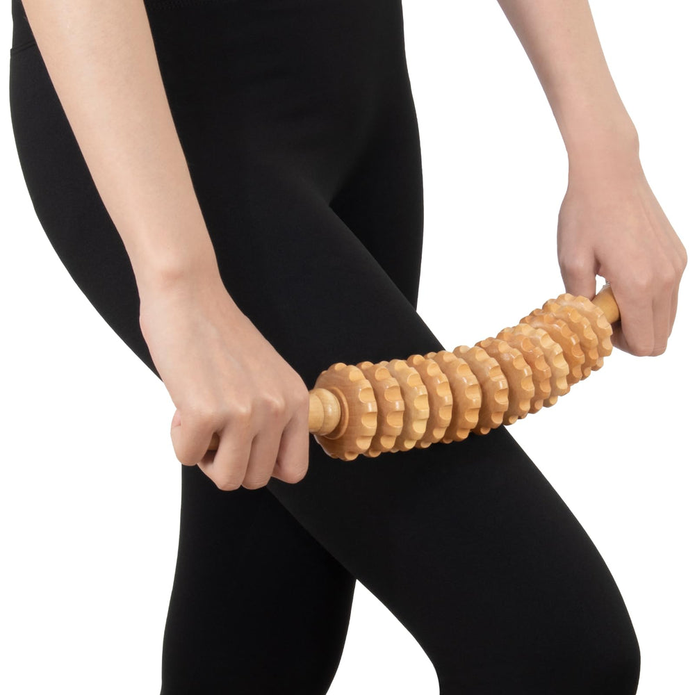 KintKita Wood Therapy Roller contouring use on waist and hips.