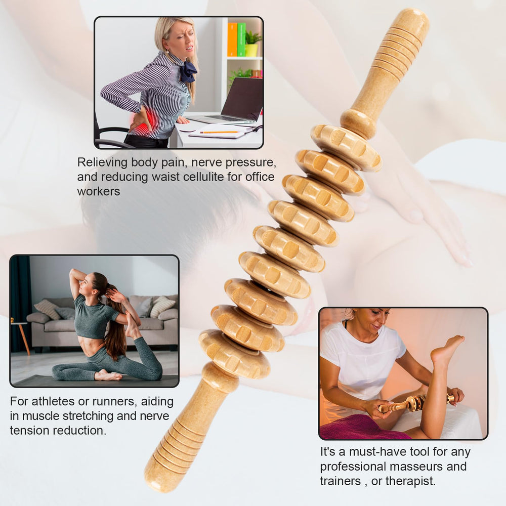Natural wood material with smooth surface designed for skin-friendly massage.