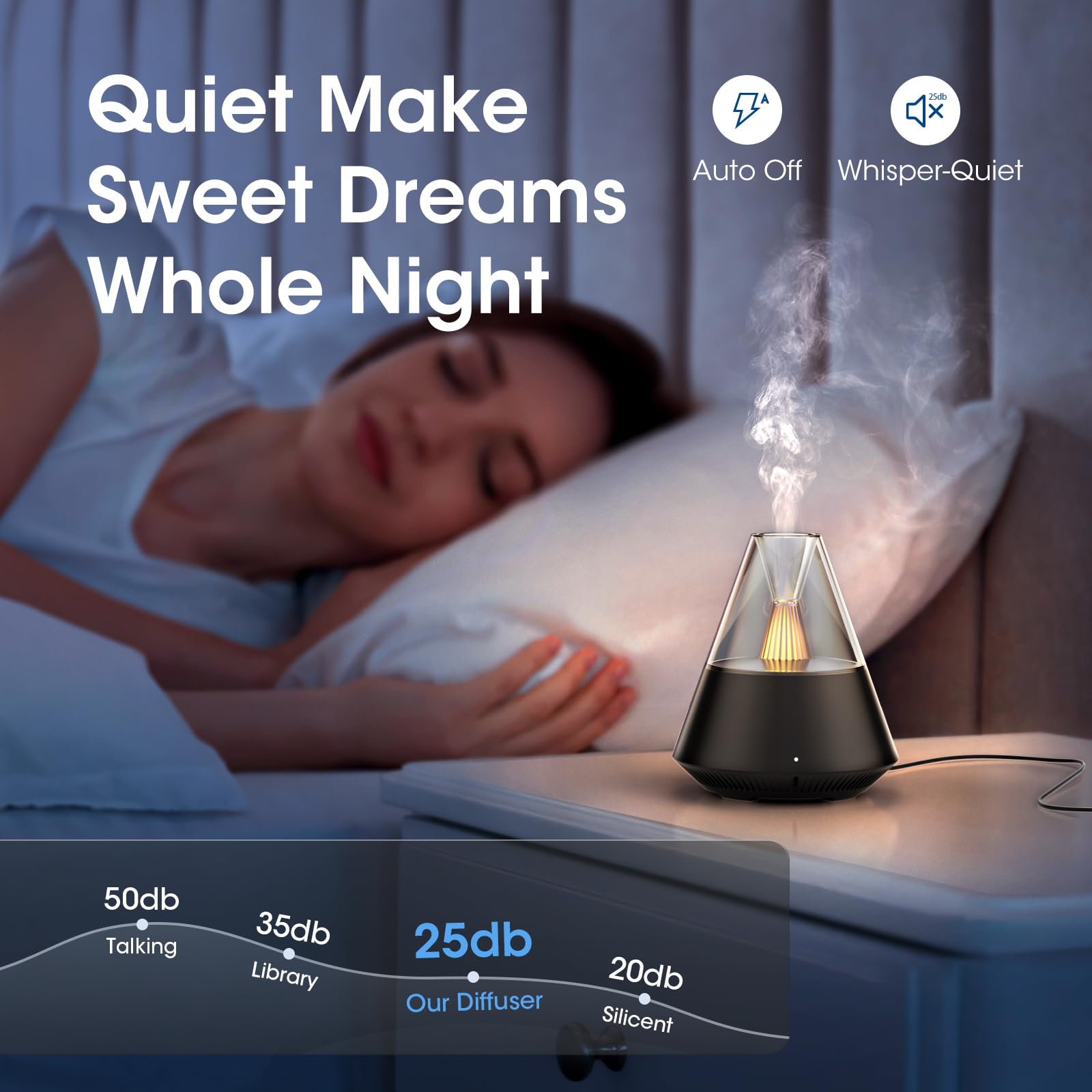 KinYiLO diffuser emits a soft night light for cozy evenings
