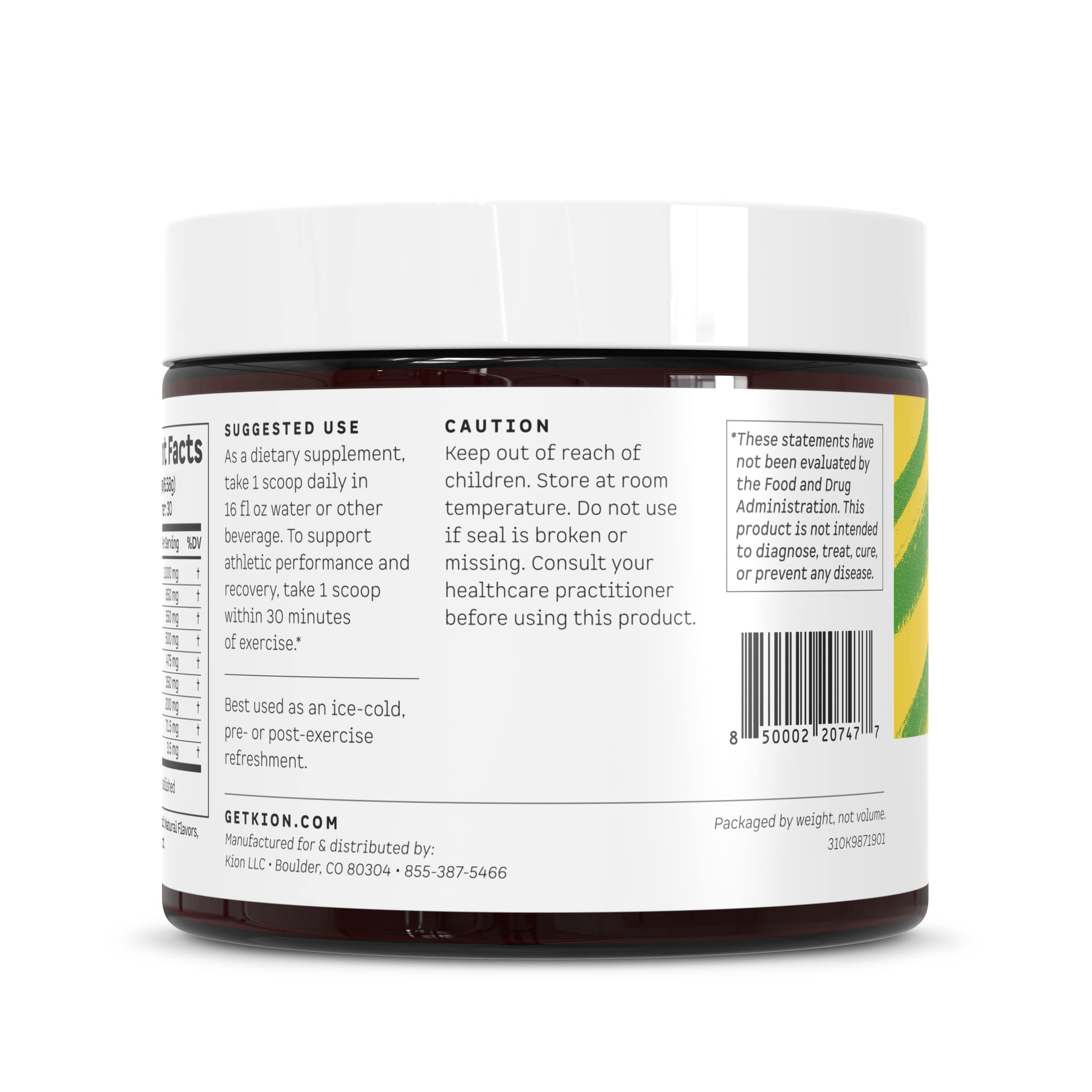 Kion Aminos 30 serving label signaling a month of supply