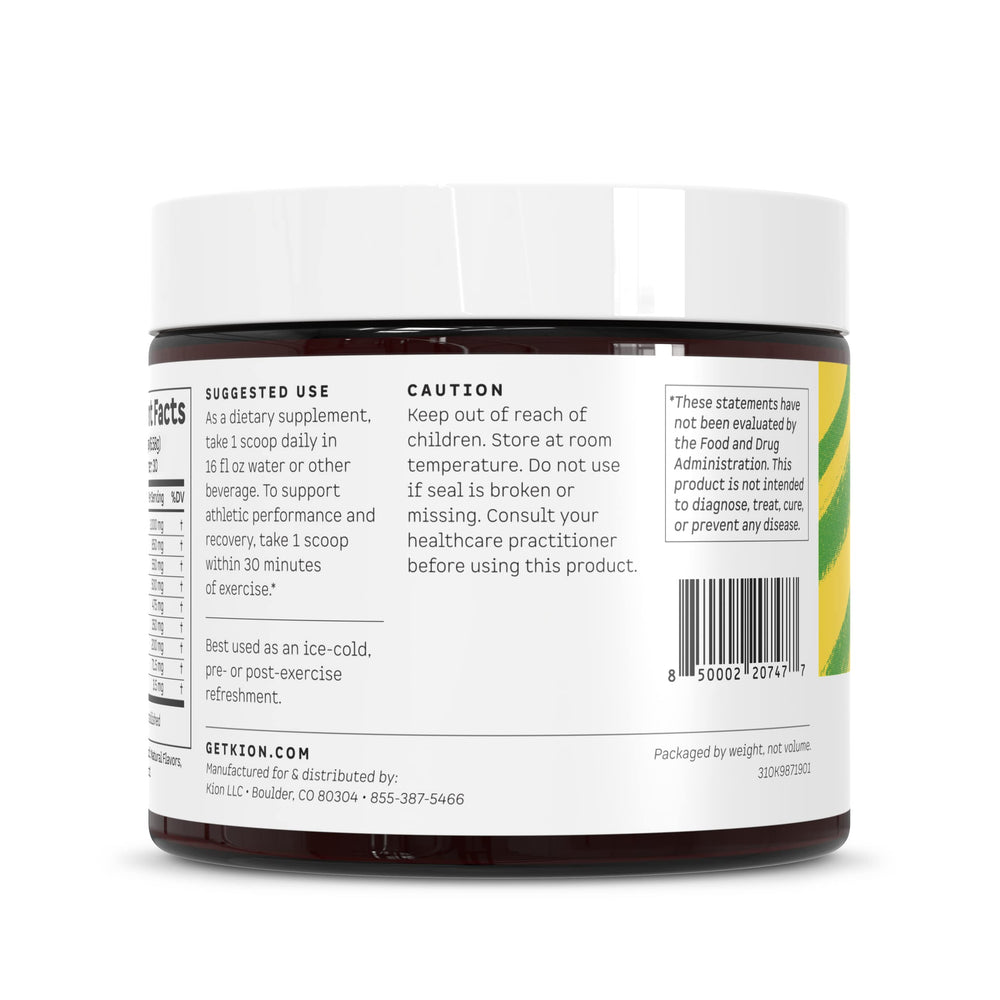 Kion Aminos 30 serving label signaling a month of supply