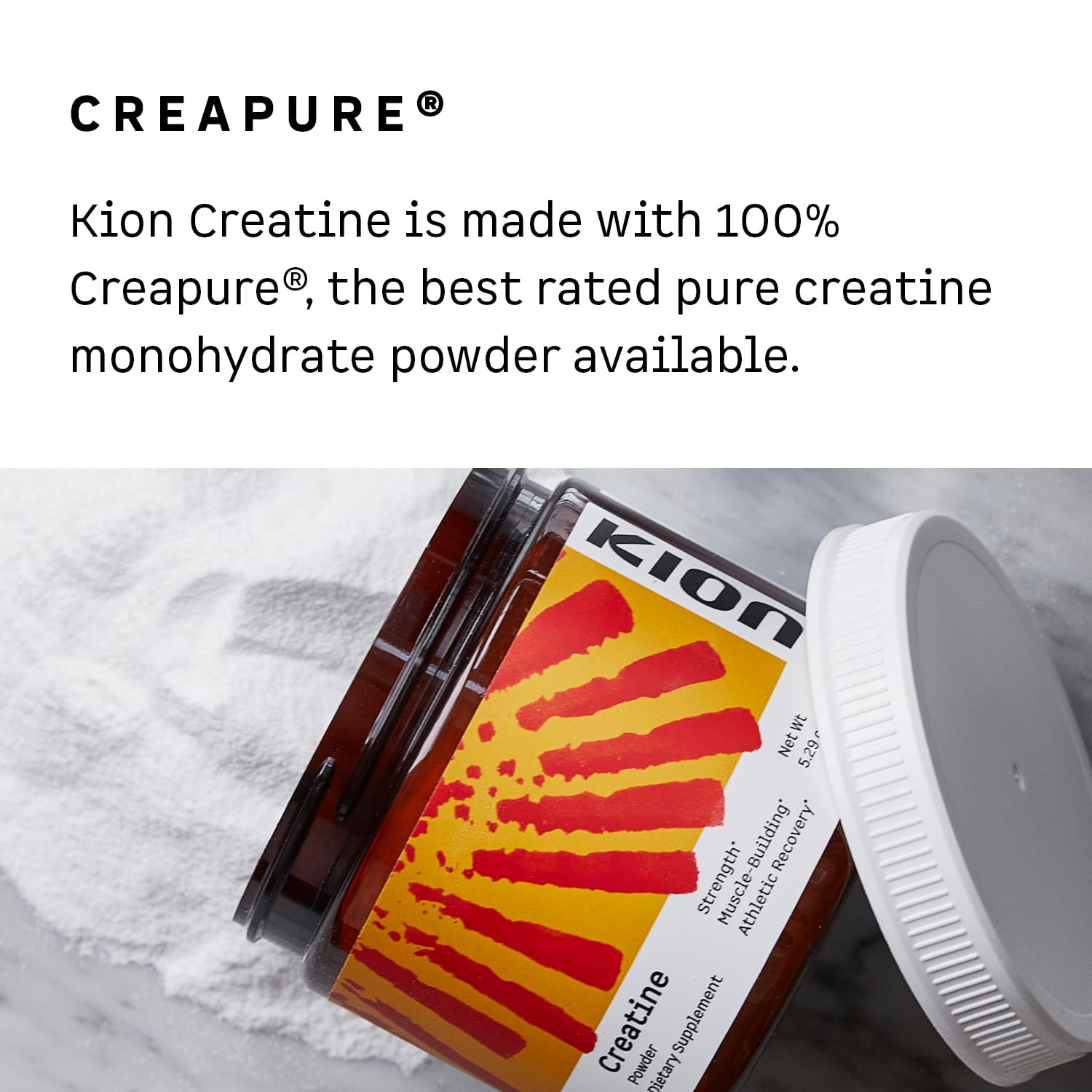 Kion Creatine vegan-friendly production graphic emphasizing clean manufacturing