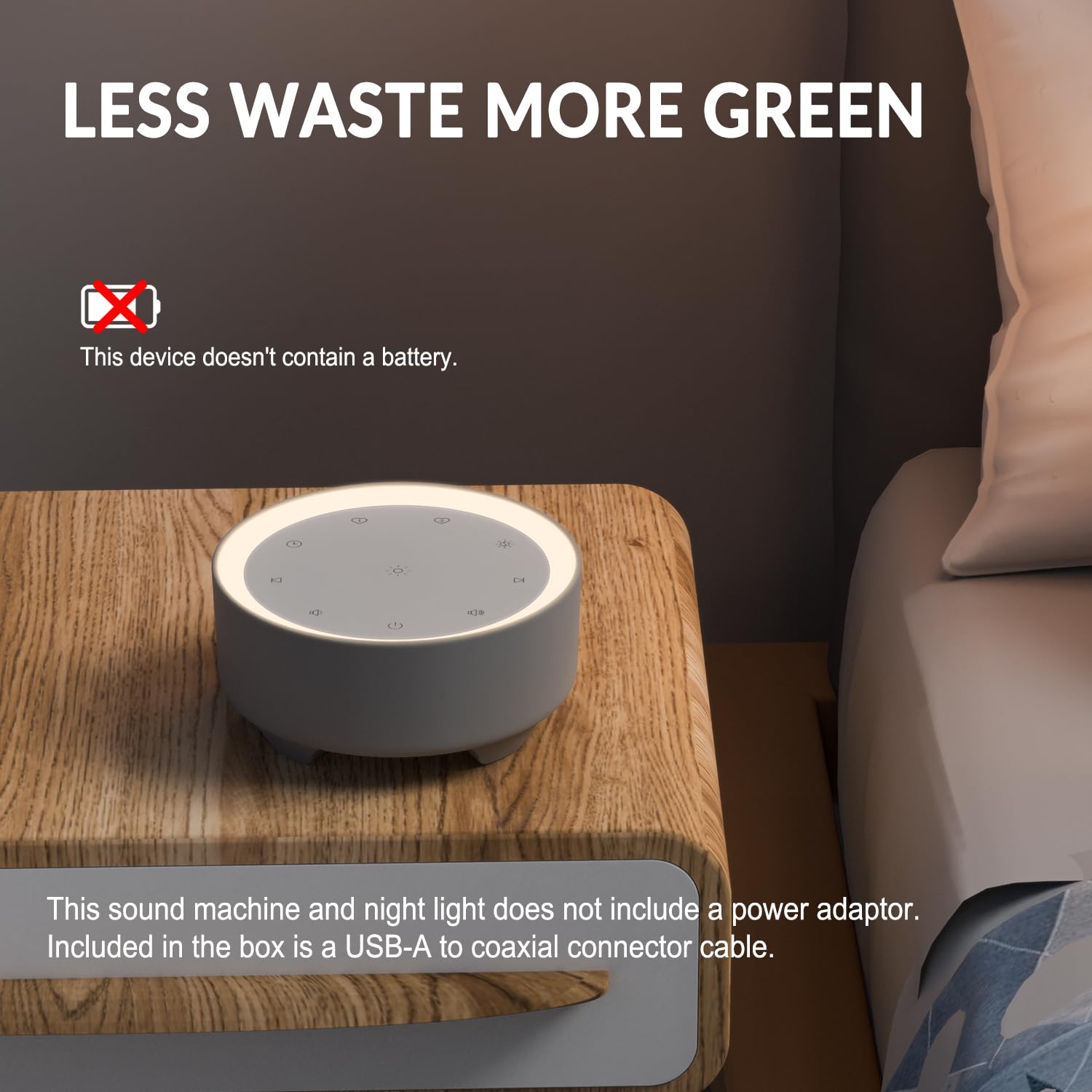 Kipcush white noise machine screen showing 20 sound options for customization