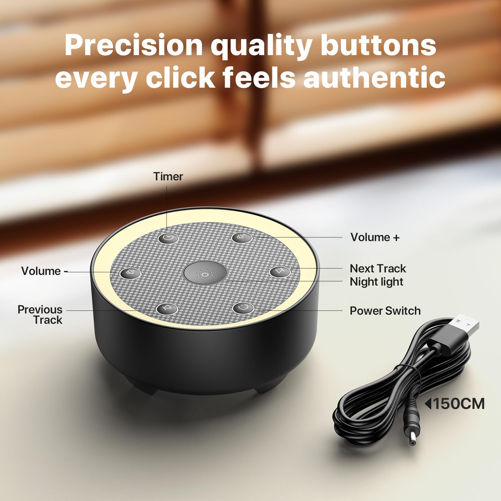 Kipcush compact, travel-friendly unit fits on nightstands.