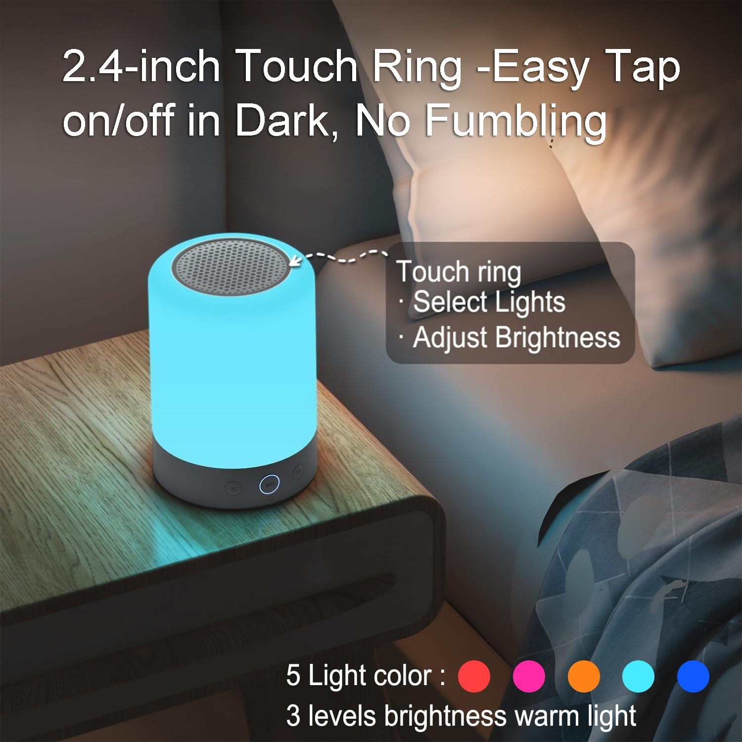 Kipcush five-color night-light cycle for ambient mood control