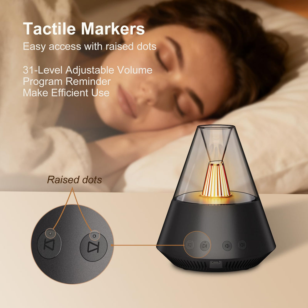 Kipcush Sleep Haven sits by bedside for easy access during bedtime routines.