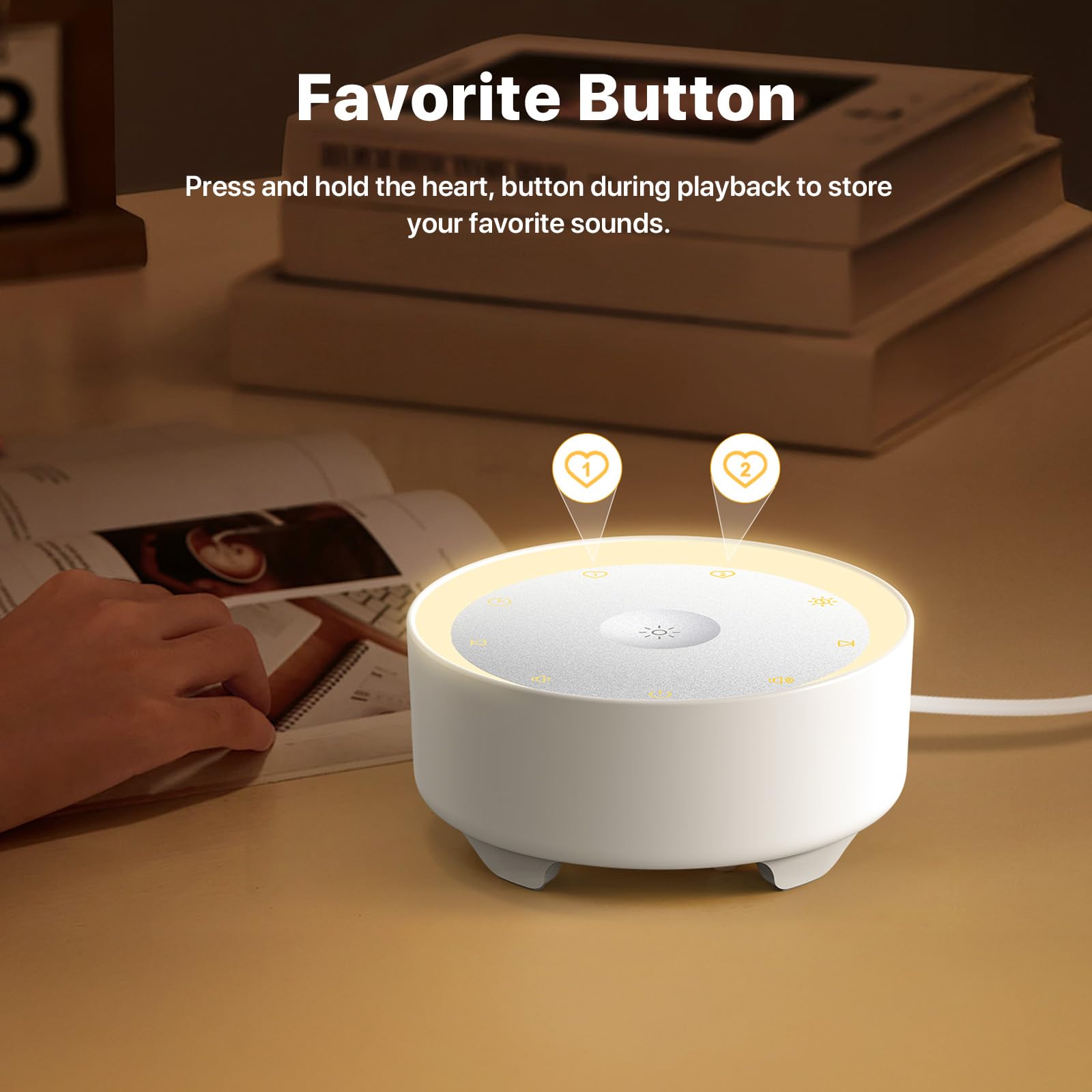 Kipcush white noise machine USB port for easy power on the go.