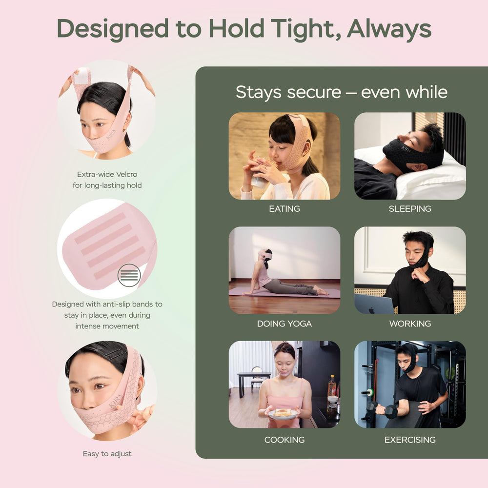 KIRA chin strap breathable fabric maintains comfort during extended use.