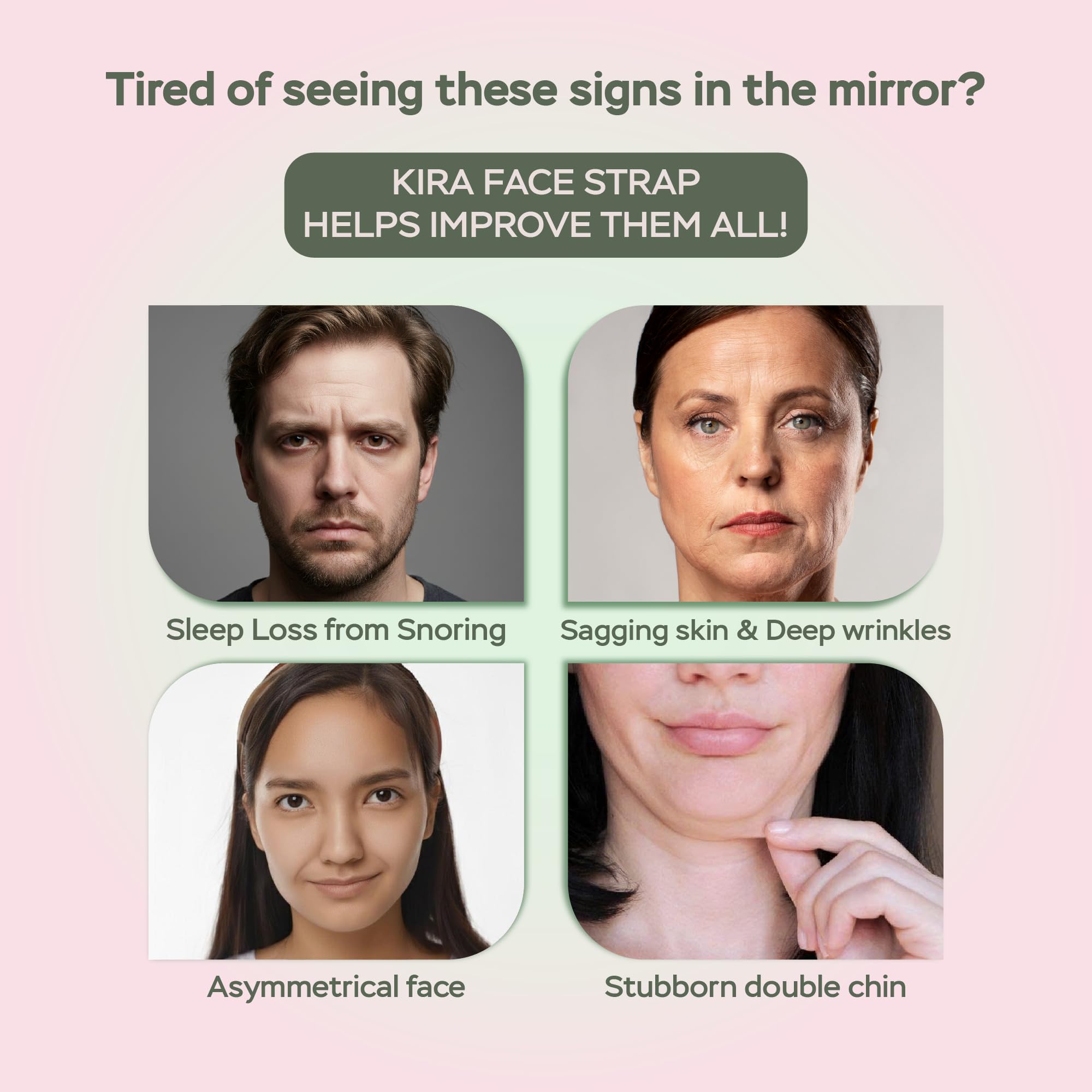 KIRA chin strap supports gentle facial toning and a firmer feel in daily wear.
