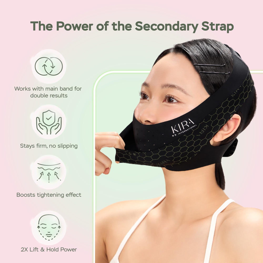 KIRA chin strap aids post-surgery recovery with comfortable facial support.