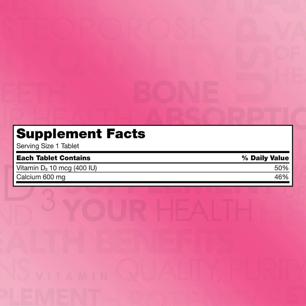 Kirkland Signature Calcium 600 mg with Vitamin D3 tablets for daily intake with meals