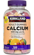 Kirkland Signature Calcium Gummies with Vitamin D3 – 120 Count Bottle