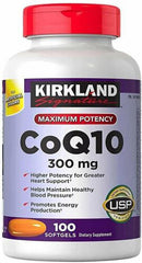 Kirkland CoQ10 300 mg bottle front view highlighting antioxidant support for daily wellness