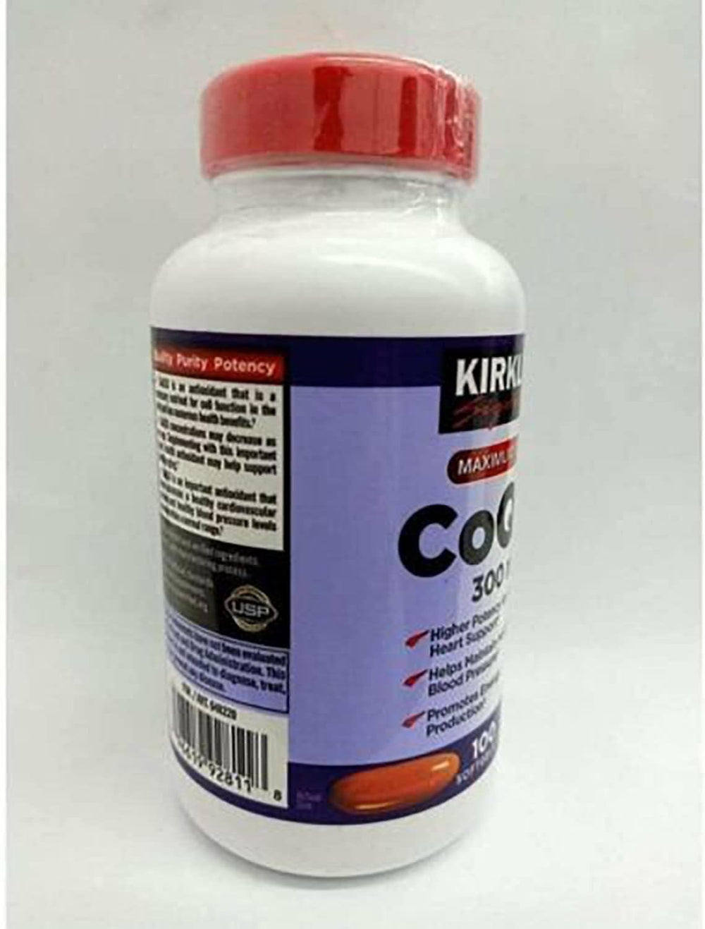 Kirkland CoQ10 softgels beside a glass of water, simple addition to routine