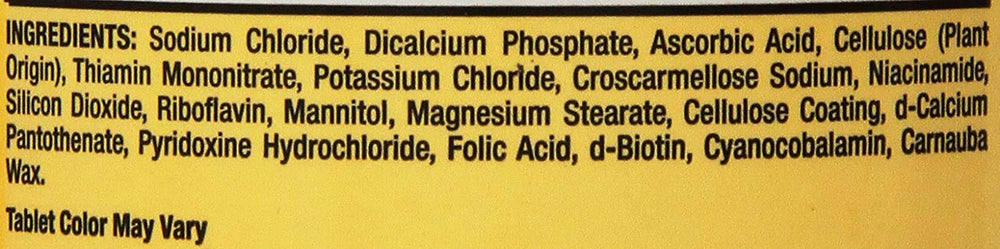 Kirkland electrolytes ingredient label shows added minerals for hydration