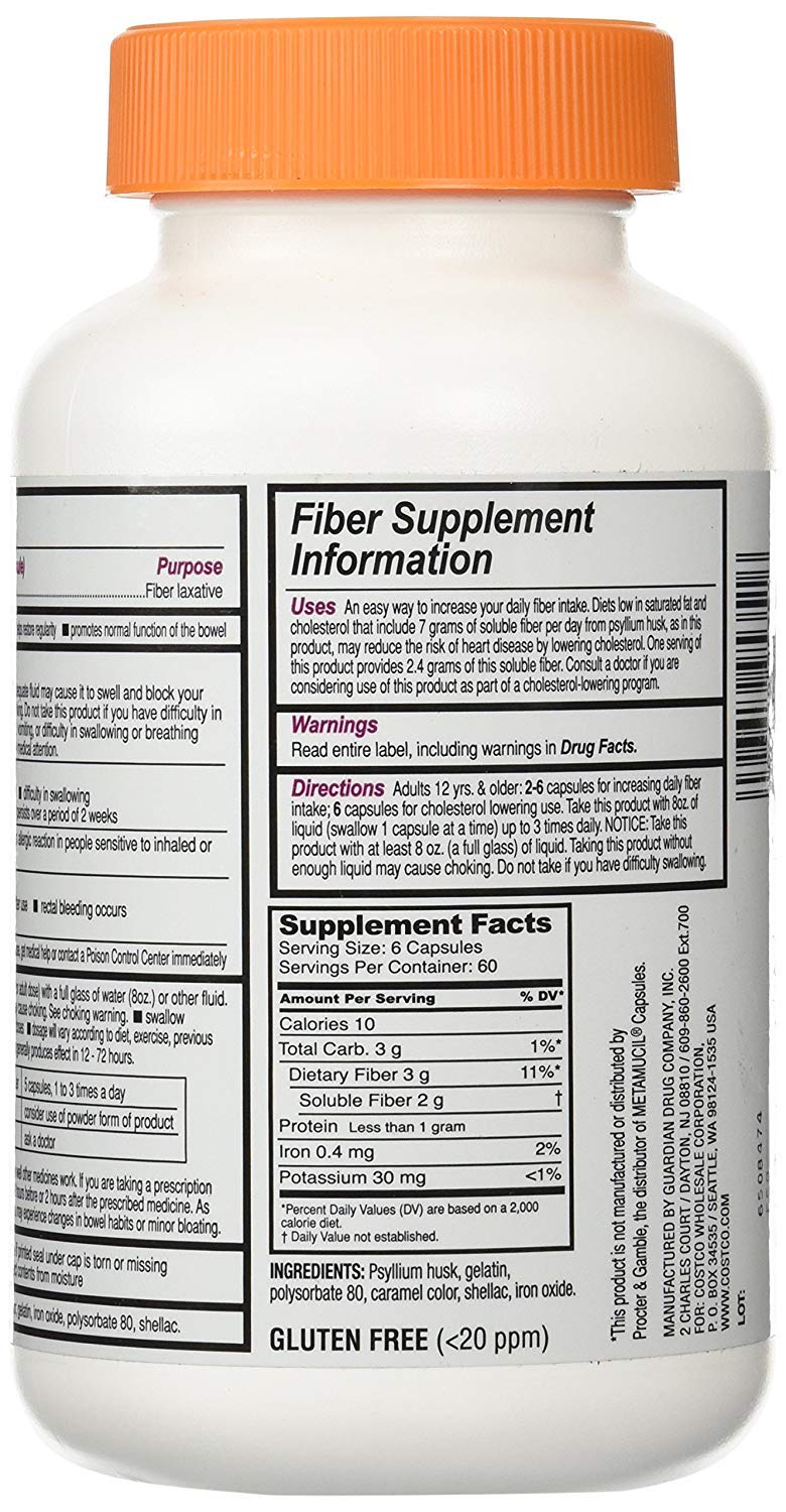 Kirkland Fiber Capsules displayed for daily use and bulk-forming fiber support