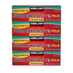 Kirkland Hydrocortisone Cream 2oz bottle with aloe easing itchy skin