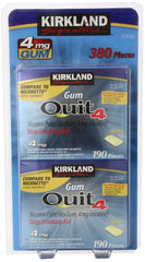 KIRKLAND Signature Quit Smoking Nicotine Gum bottle showing original flavor for easy craving management.