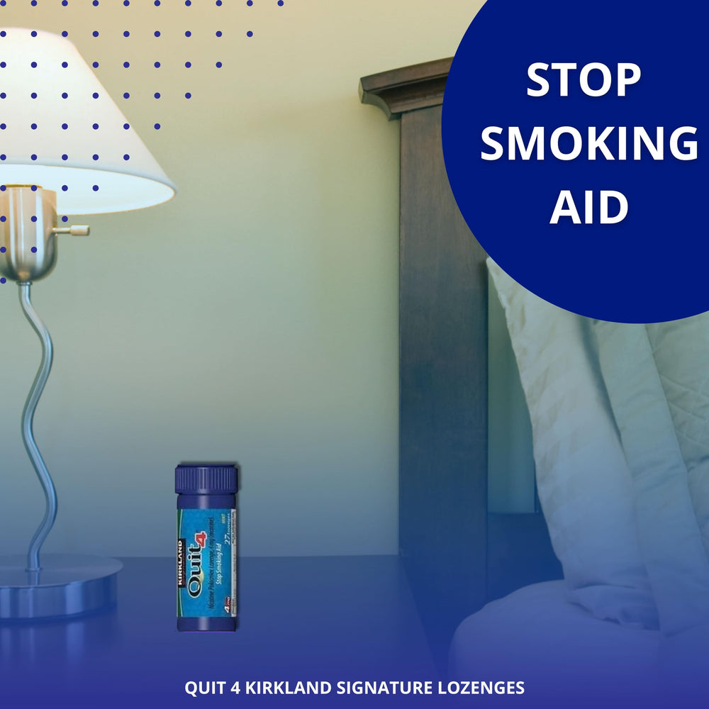 Kirkland Quit Lozenges 4mg lozenges in tubes support a daily dose routine.