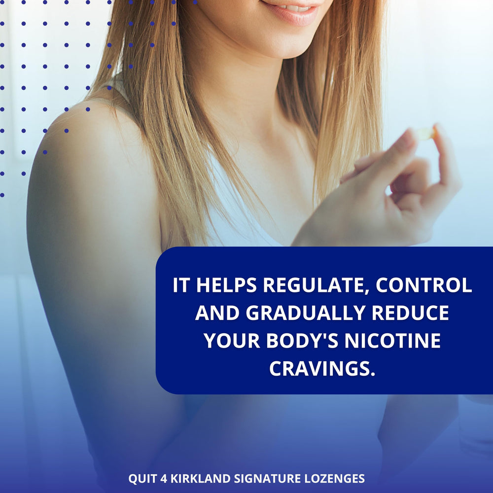 Kirkland Quit Lozenges 4mg mint flavor tubes arranged for easy grab-and-go.