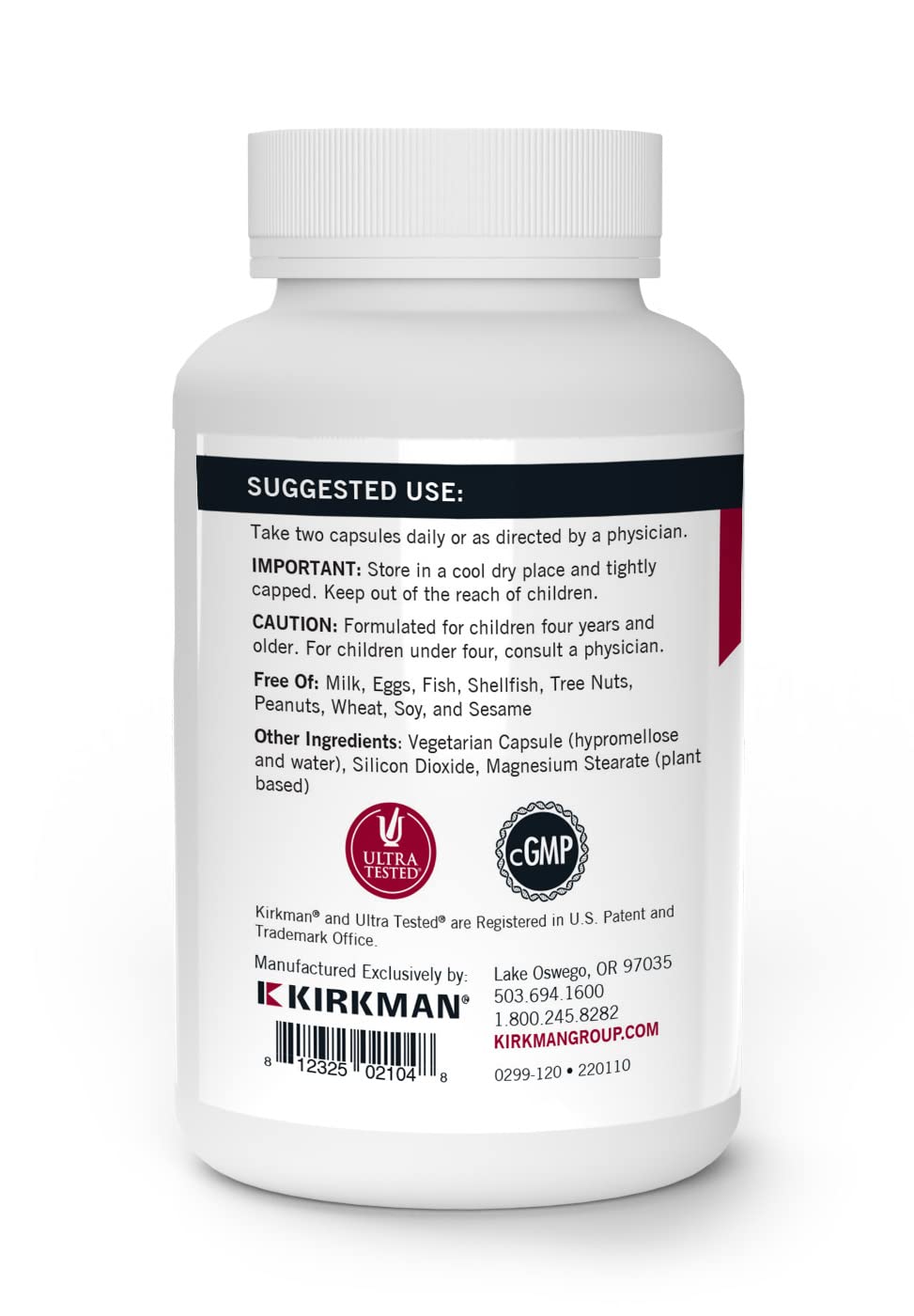 Kirkman dispensing capsules scene for easy family daily dosing.